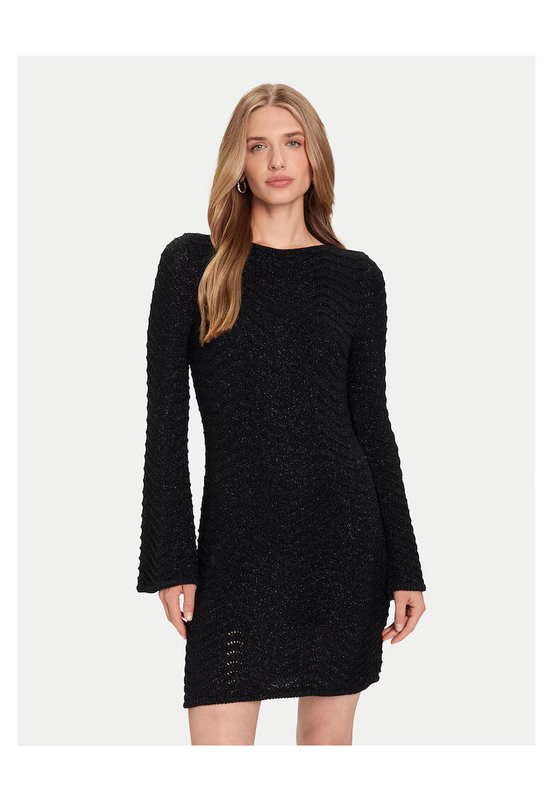 Guess Rochie tricotata - 80% viscoza negru