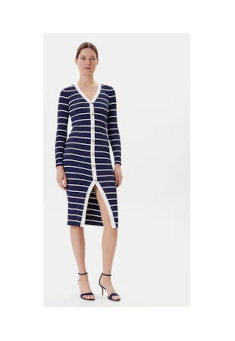 Guess Rochie tricotata in dungi - cu maneca lunga