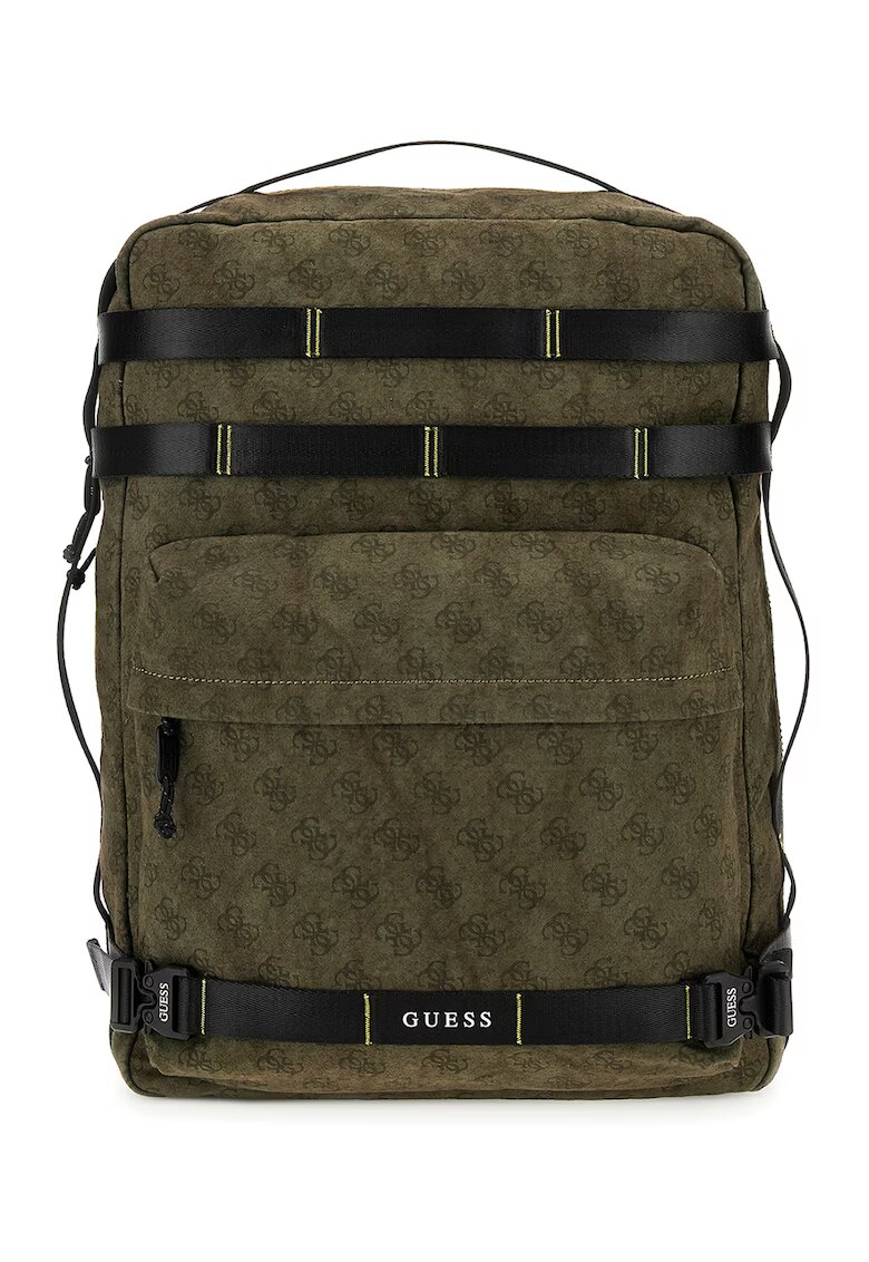 Guess Rucsac cu model monograma - Negru/Verde feriga