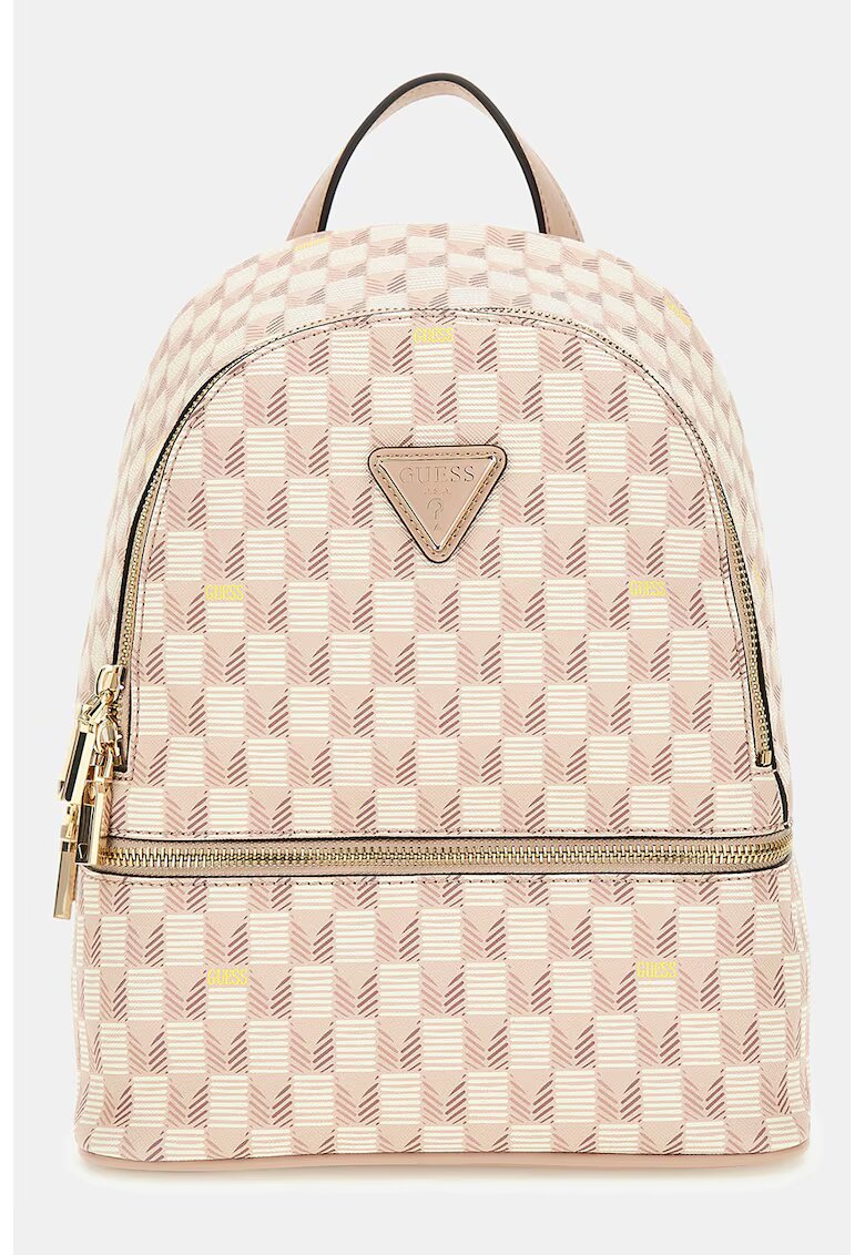 Guess Rucsac cu model si barete ajustabile Follie - Alb/Bej