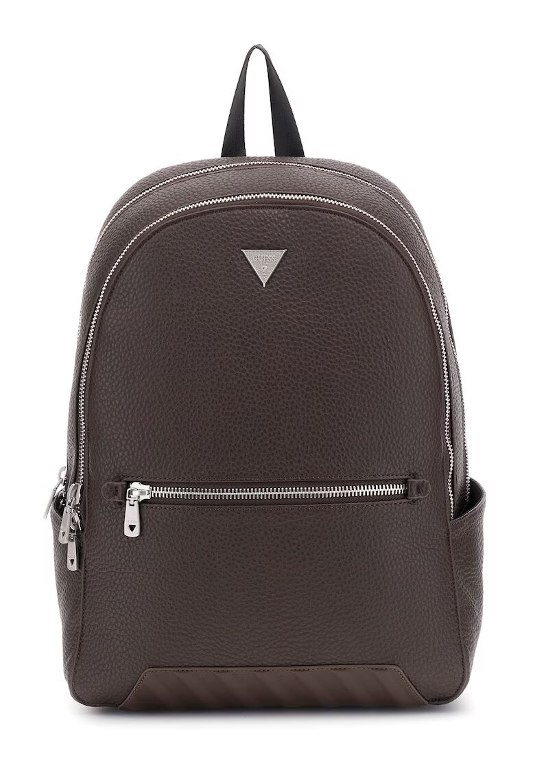 Guess Rucsac de piele ecologica cu logo metalic - Maro inchis