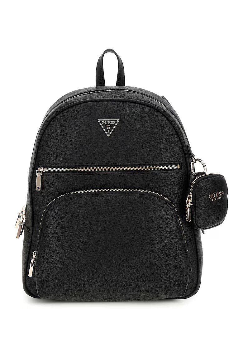 Guess Rucsac din piele ecologica cu buzunare exterioare cu fermoar - Negru