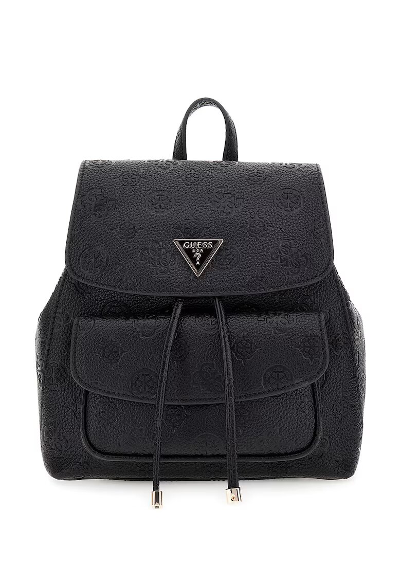 Guess Rucsac din piele ecologica cu model monograma Cresidia II - Negru