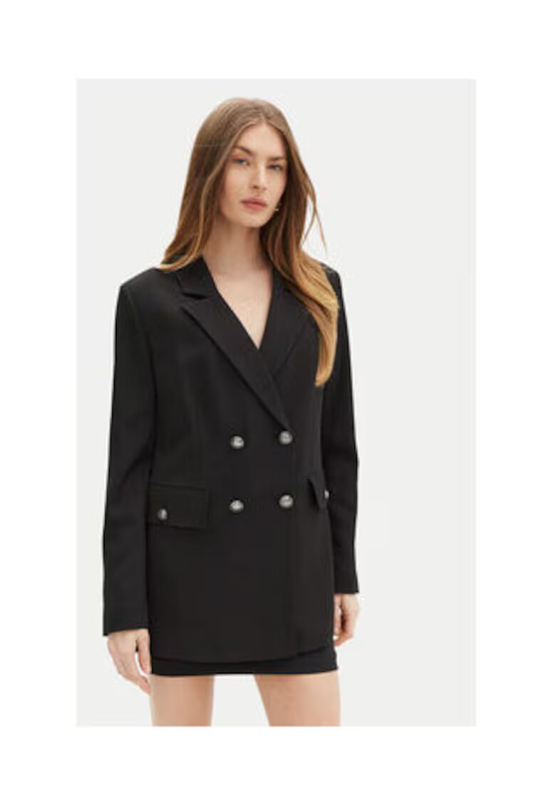 Guess Sacou cu doua randuri de nasturi - Negru