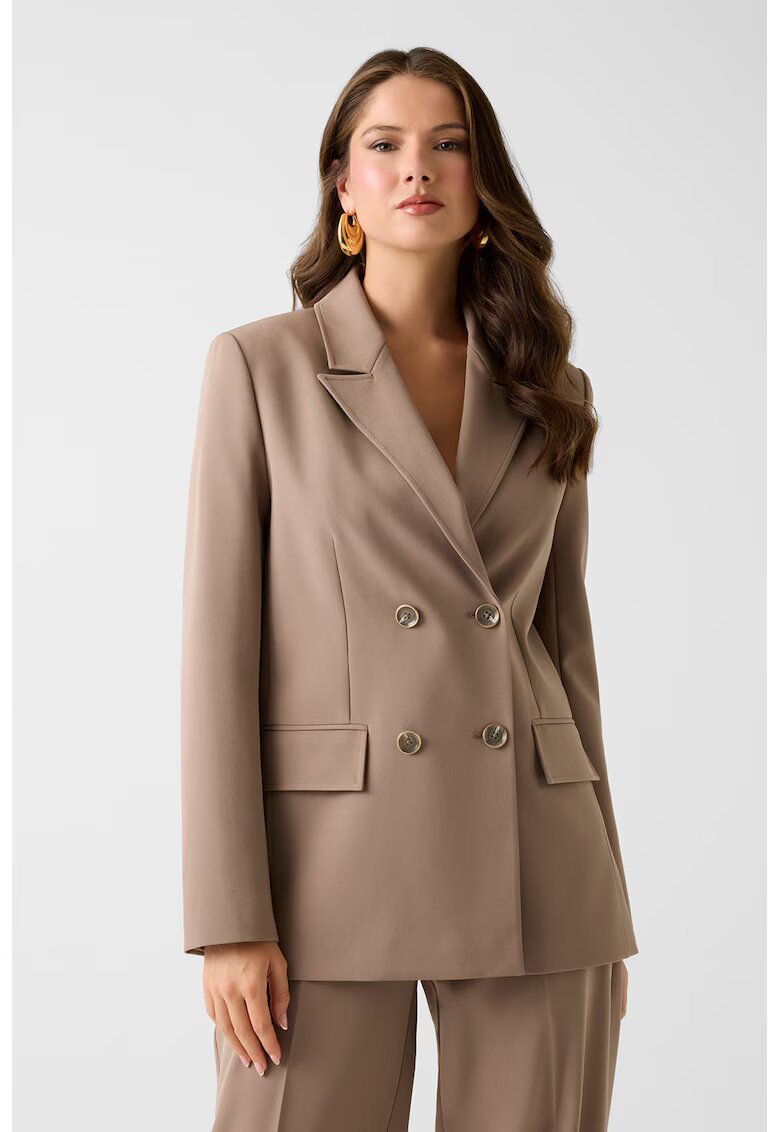 Guess Sacou cu revere decupate - Maro camel