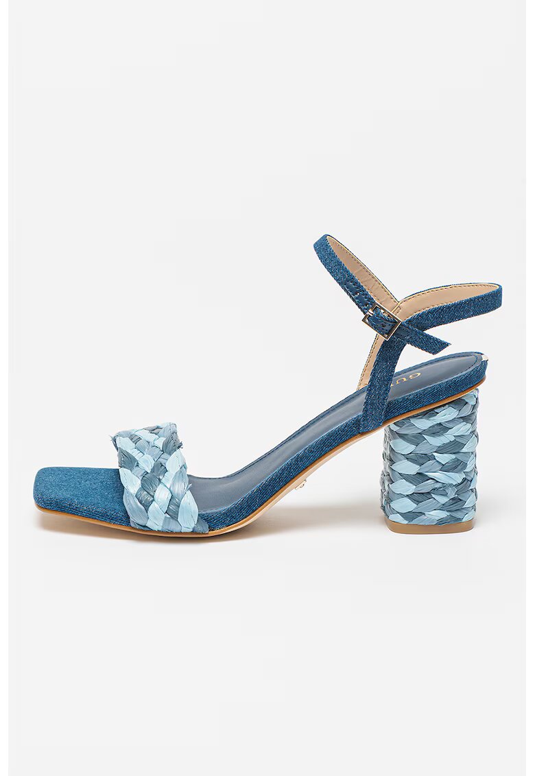 Guess Sandale cu toc masiv - Albastru