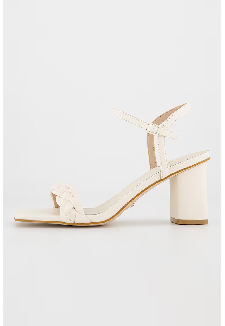 Guess Sandale din piele ecologica cu toc masiv - Alb