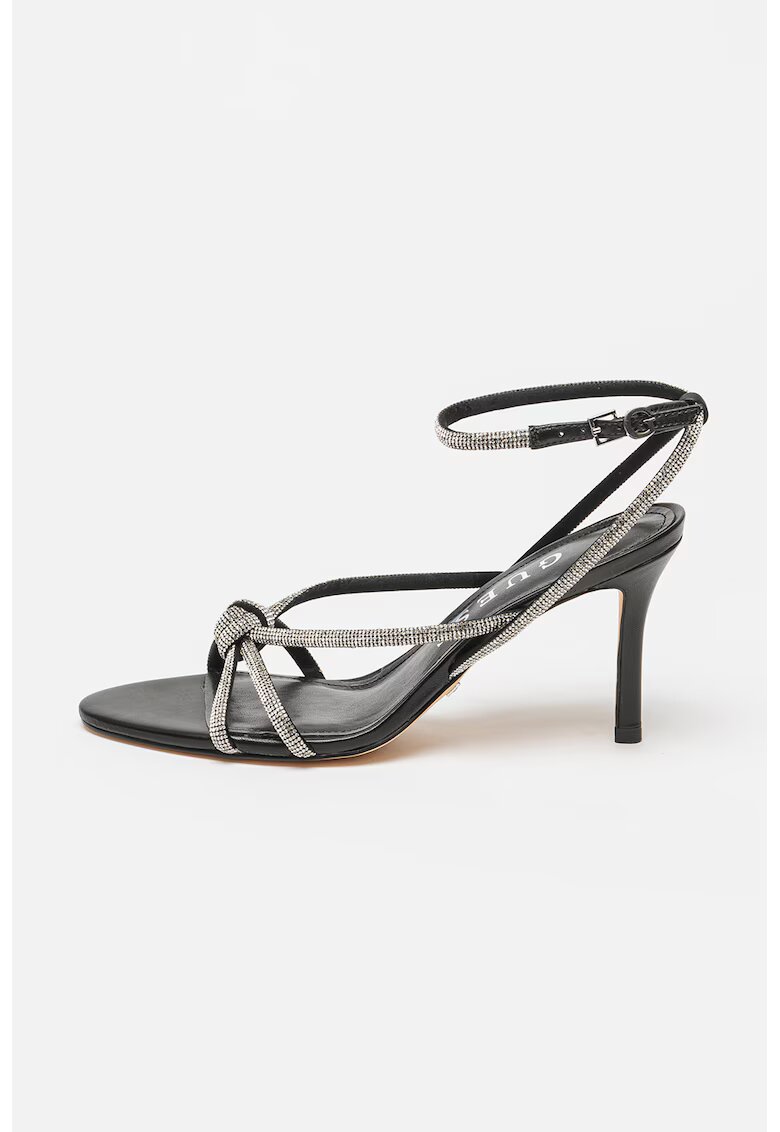 Guess Sandale stiletto cu strasuri - Negru