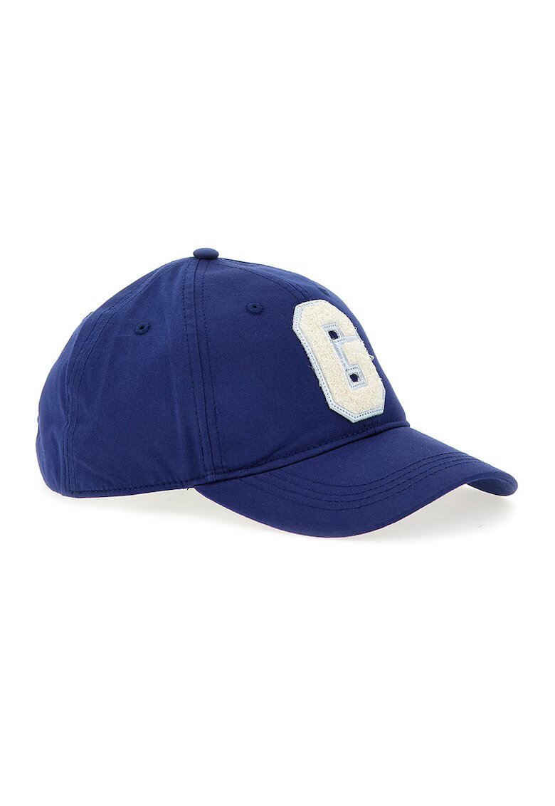 Guess Sapca cu aplicatie din material terry - Albastru indigo