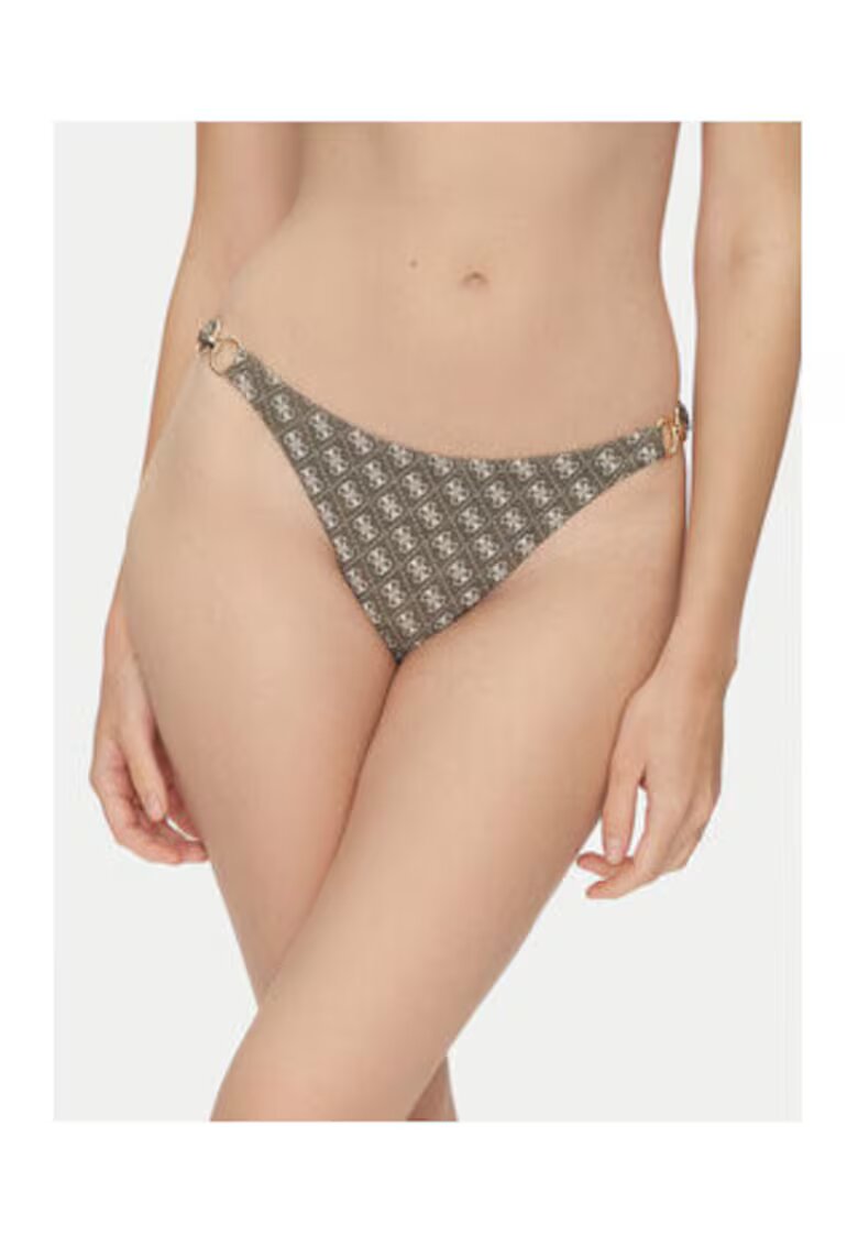 Guess Slip cu imprimeu logo - verde masliniu