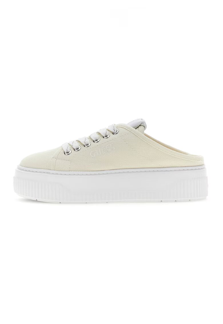 Guess Tenisi cu talpa flatform - Alb murdar