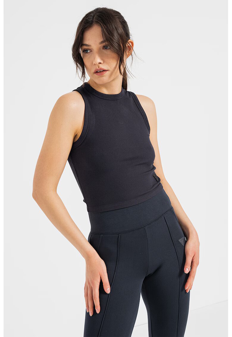 Guess Top crop striat - pentru fitness - Negru stins