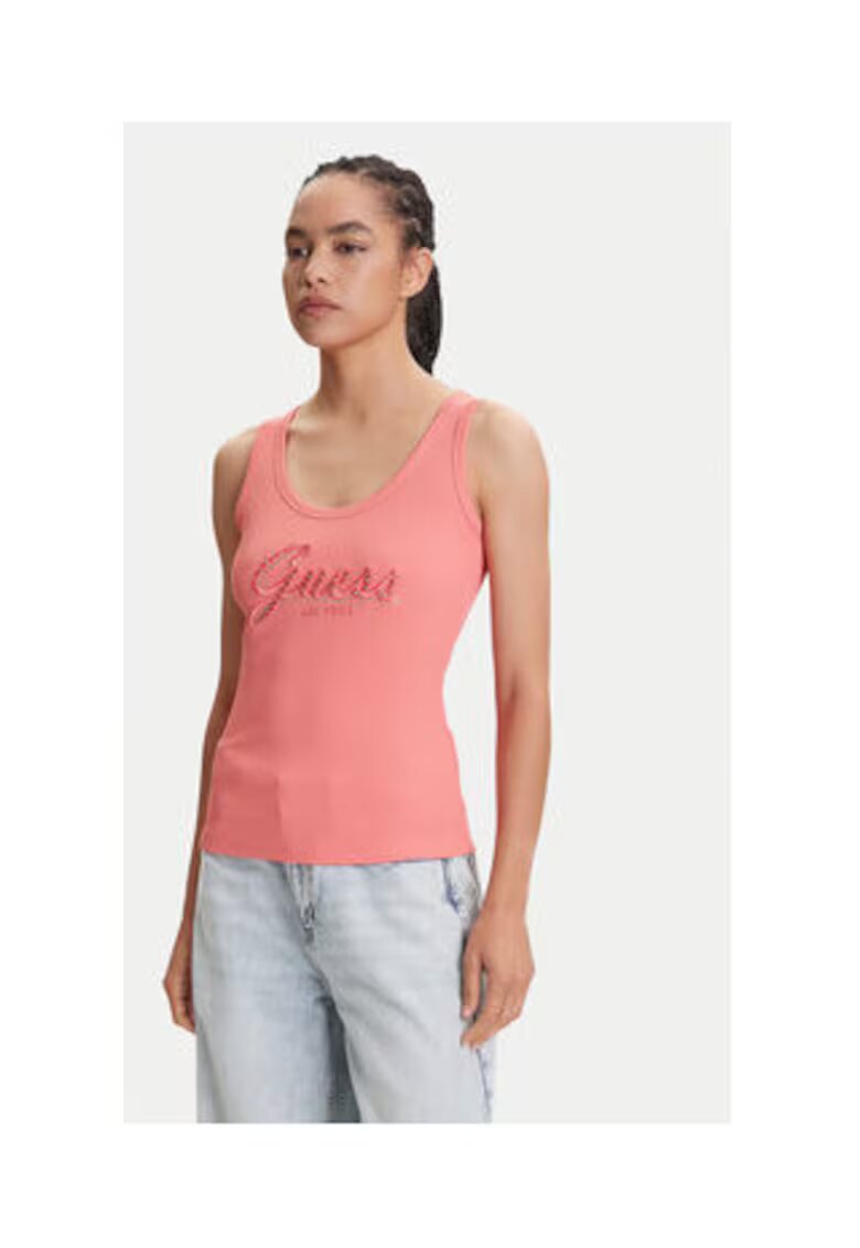 Guess Top cu logo incrustrat cu strasuri