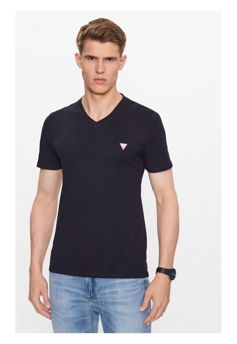 Guess Tricou barbati - 842889 - Bleumarin - Bumbac