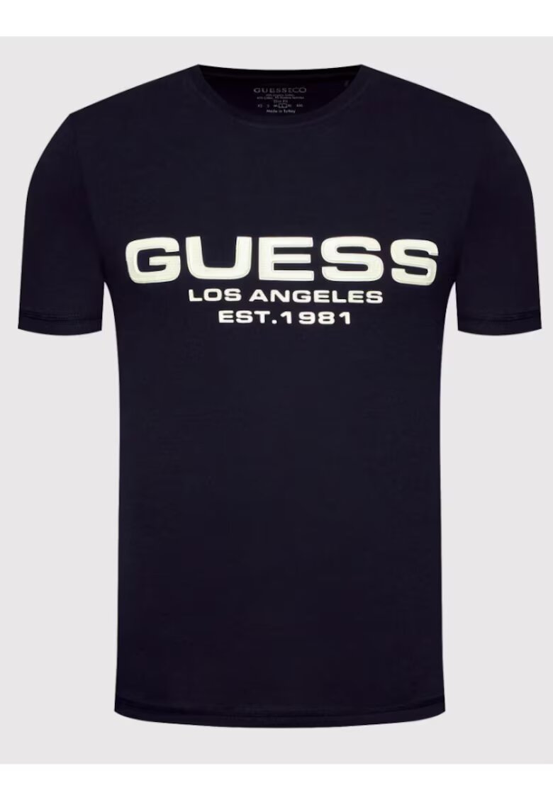 Guess Tricou barbati Bumbac -Negru
