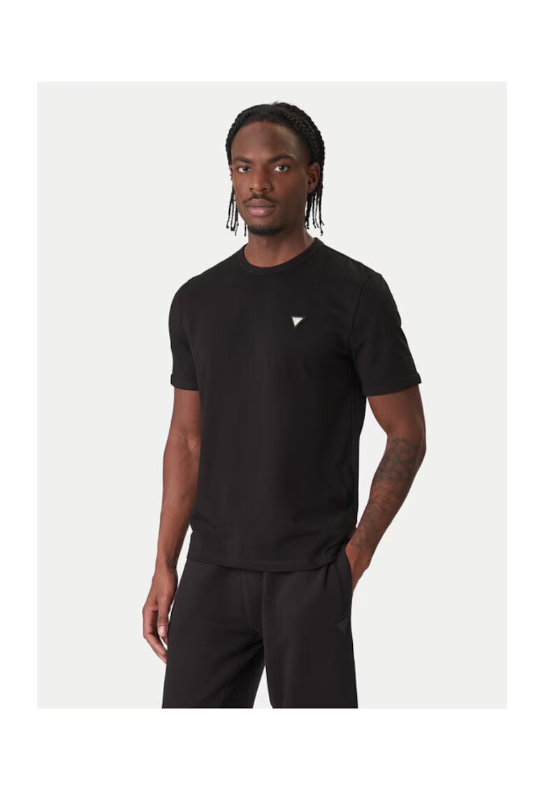 Guess Tricou barbati negru - bumbac - logo