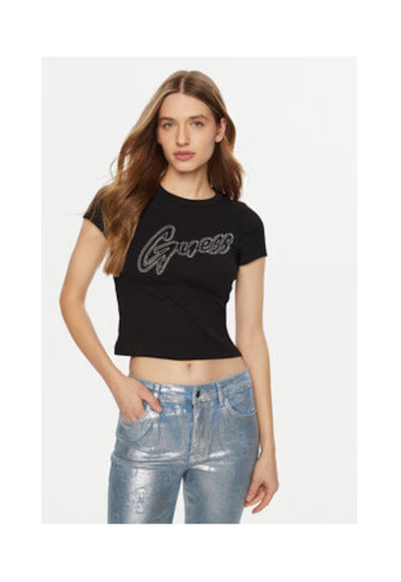 Guess Tricou Crop Cu Logo -