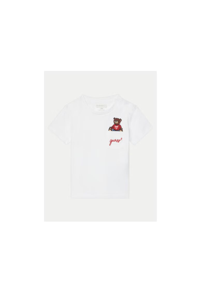 Guess Tricou cu buzunar pe piept si imprimeu
