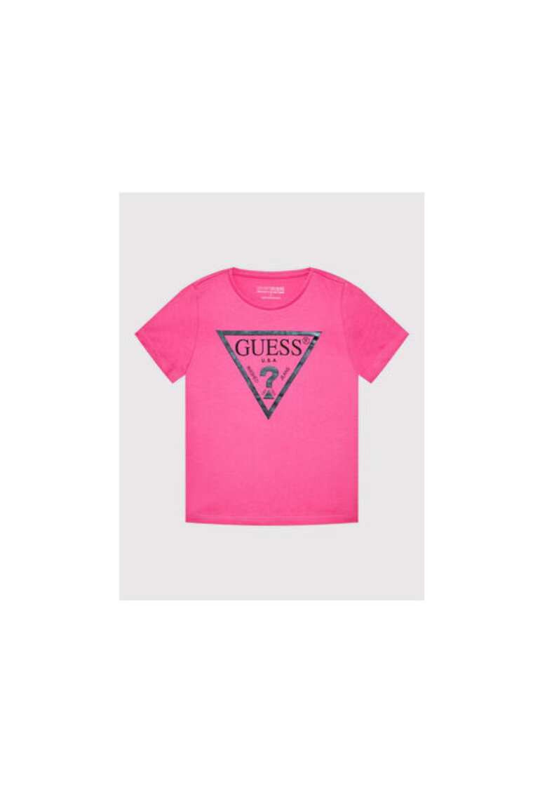 Guess Tricou cu imprimeu logo si decolteu rotund