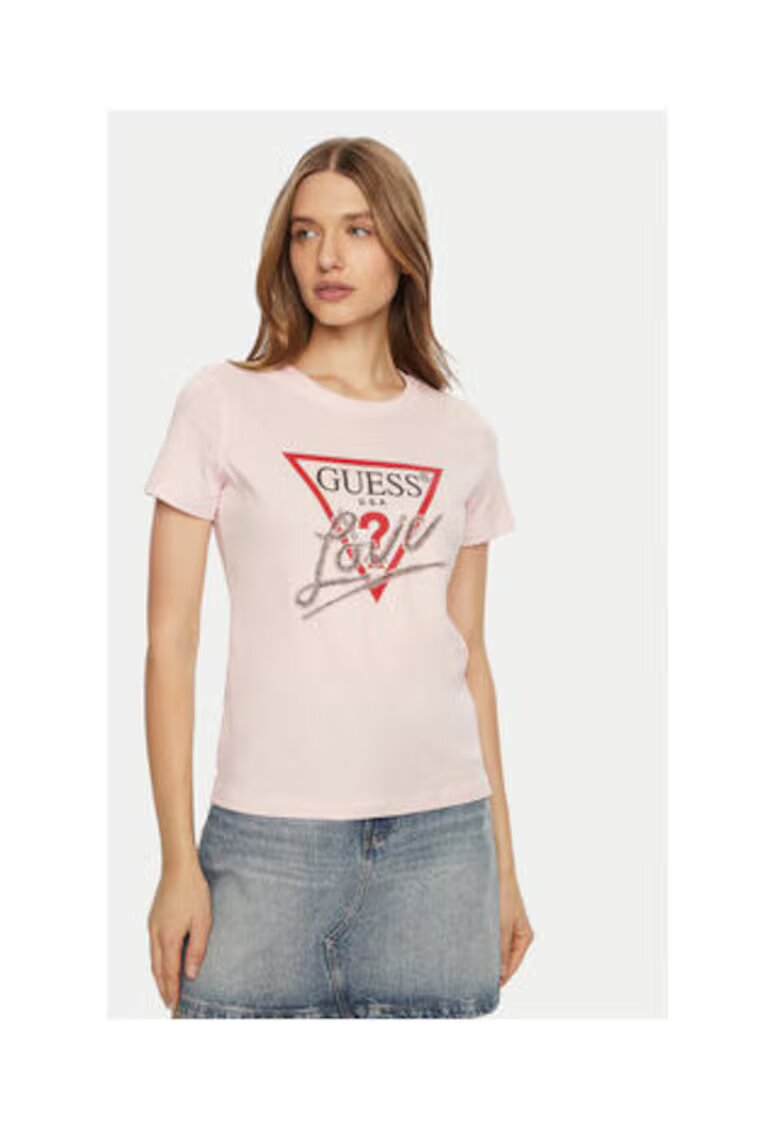 Guess Tricou Cu Logo Si Maneca Scurta
