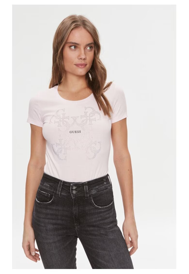 Guess Tricou dama - 397814 - Roz - Bumbac -
