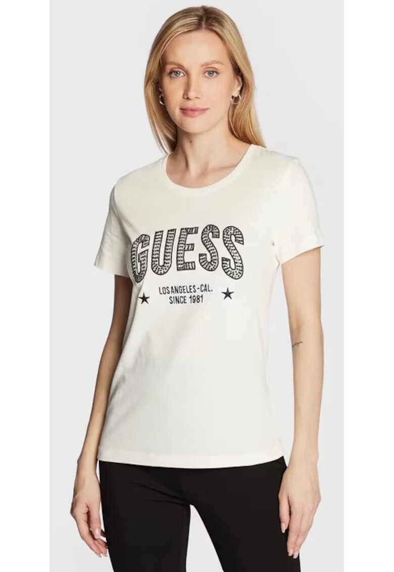Guess Tricou dama Bumbac - Alb -