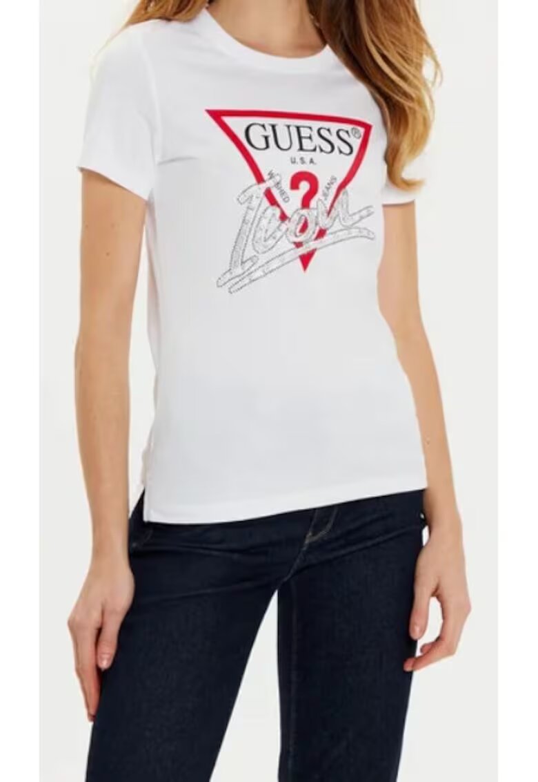 Guess Tricou dama Bumbac - Alb -