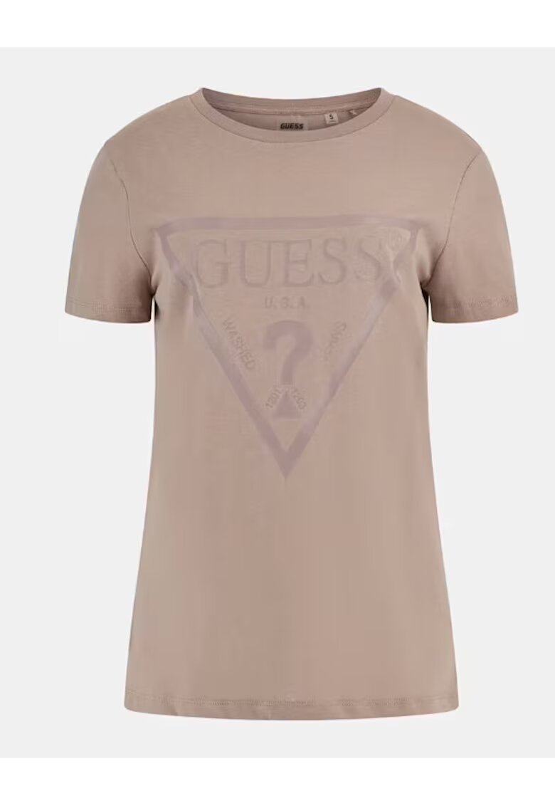 Guess Tricou dama Bumbac - Bej - Bej