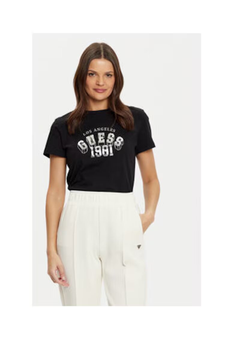 Guess Tricou dama casual - Negru
