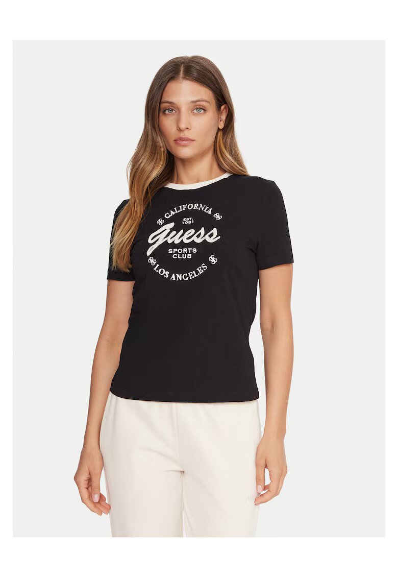 Guess Tricou dama - Negru/Alb
