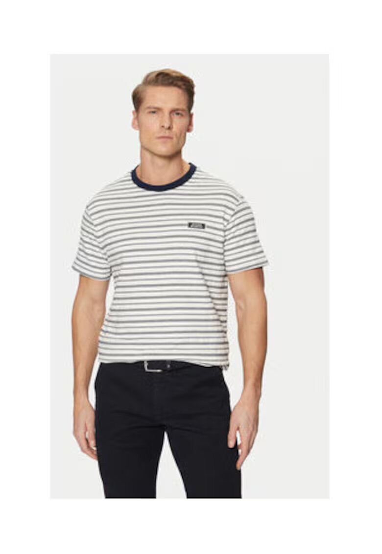 Guess Tricou de bumbac cu model in dungi