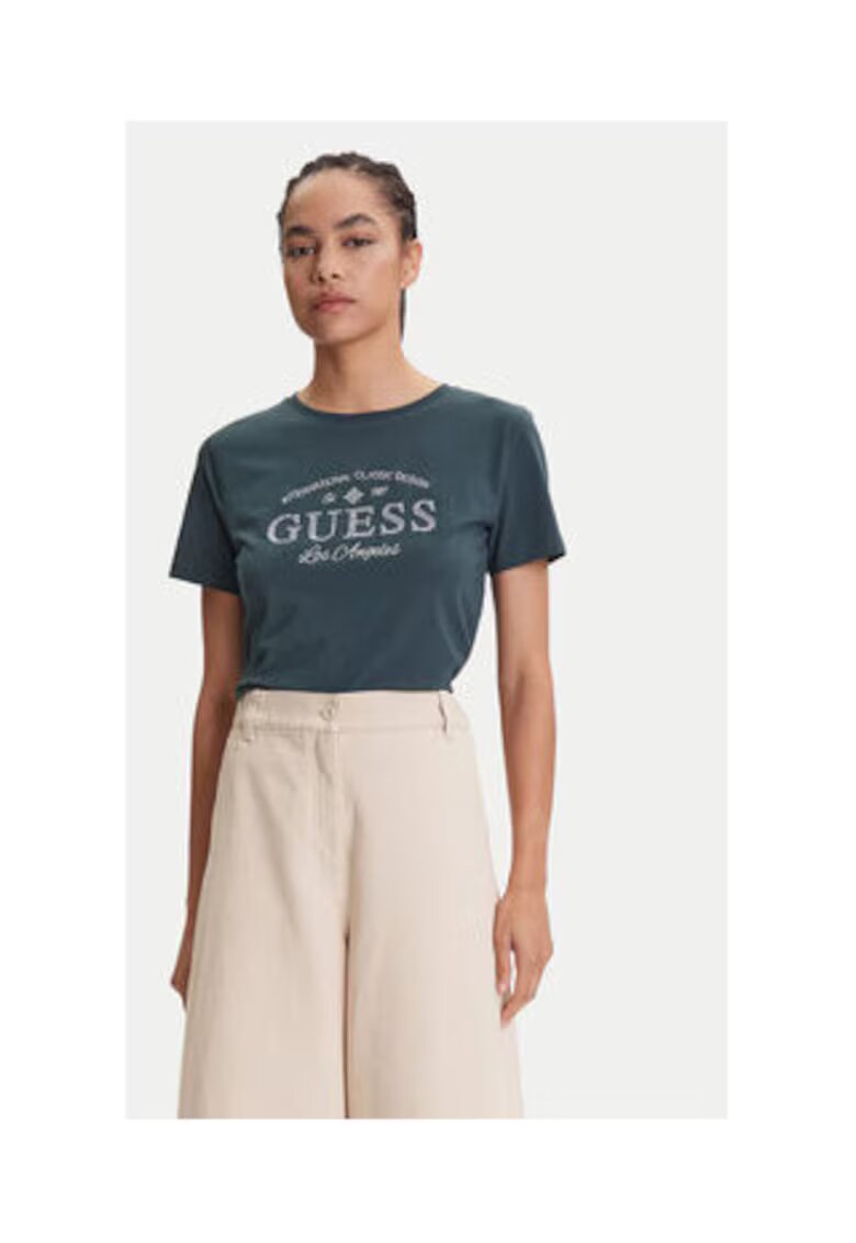Guess Tricou din amestec de bumbac cu logo frontal grafic