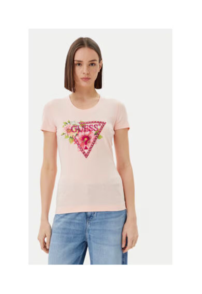 Guess Tricou din amestec de bumbac organic cu logo 003