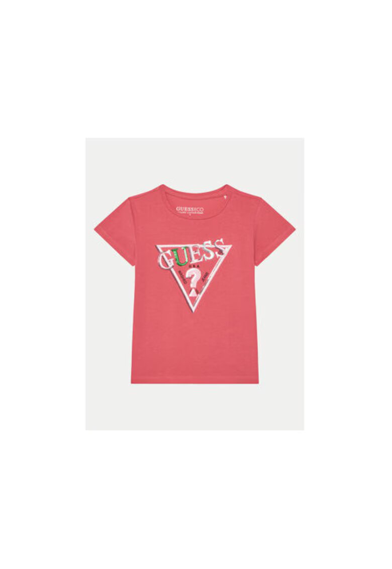 Guess Tricou din amestec de bumbac organic si imprimeu logo