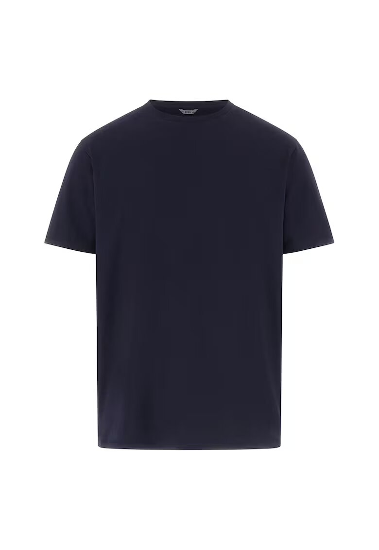 Guess Tricou din amestec de modal cu decolteu la baza gatului - Albastru ultramarin