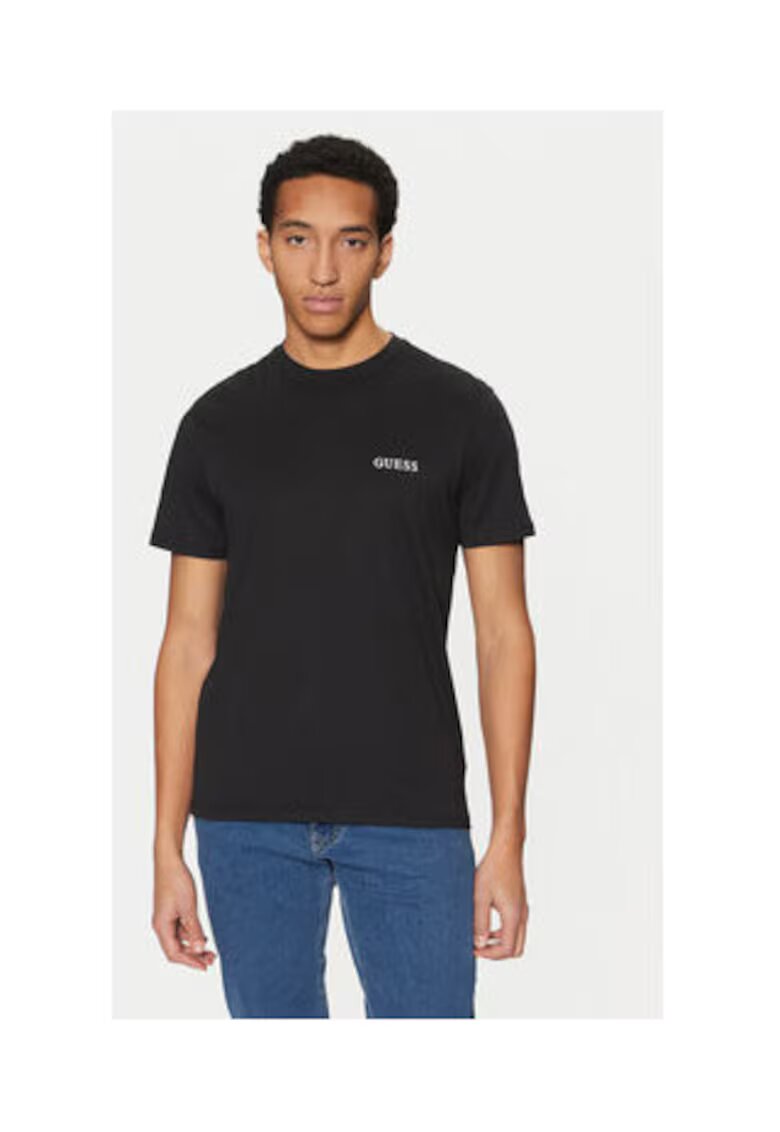 Guess Tricou din bumbac cu logo discret in relief