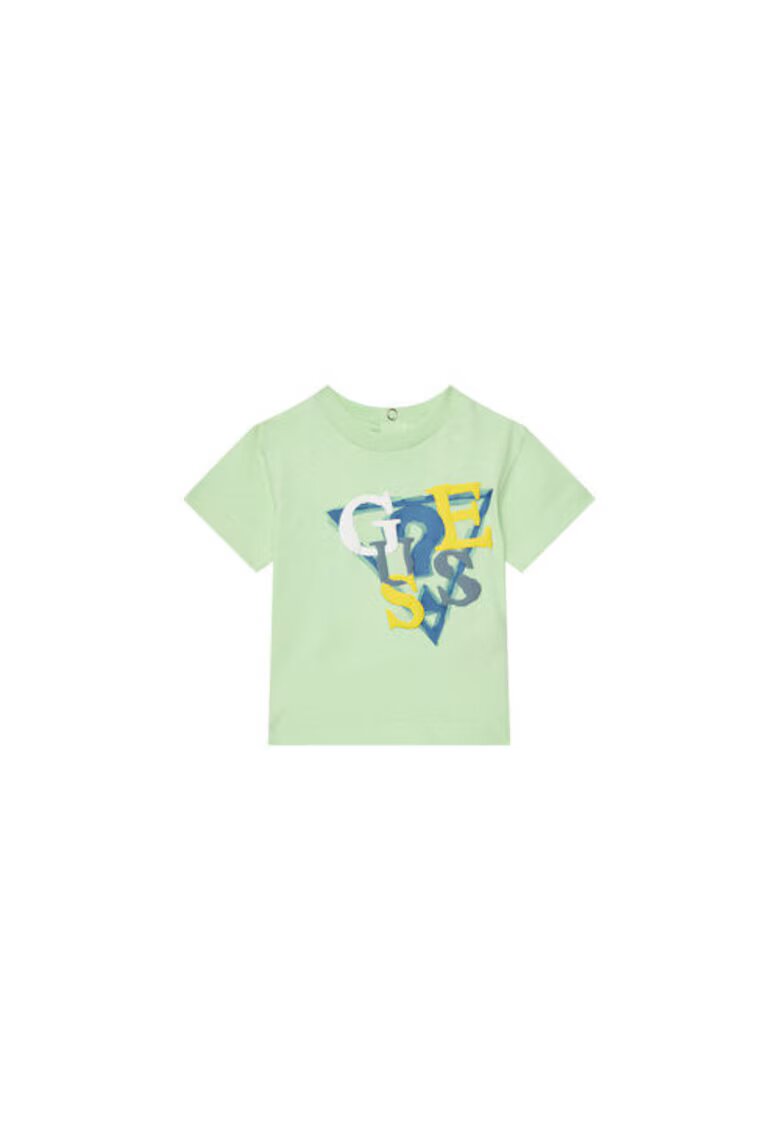Guess Tricou din bumbac cu logo - verde pal