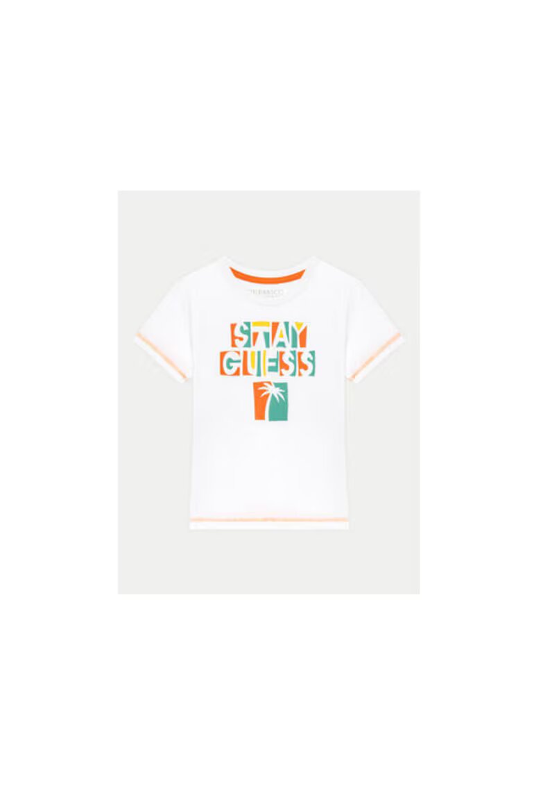 Guess Tricou din bumbac cu model cu logo