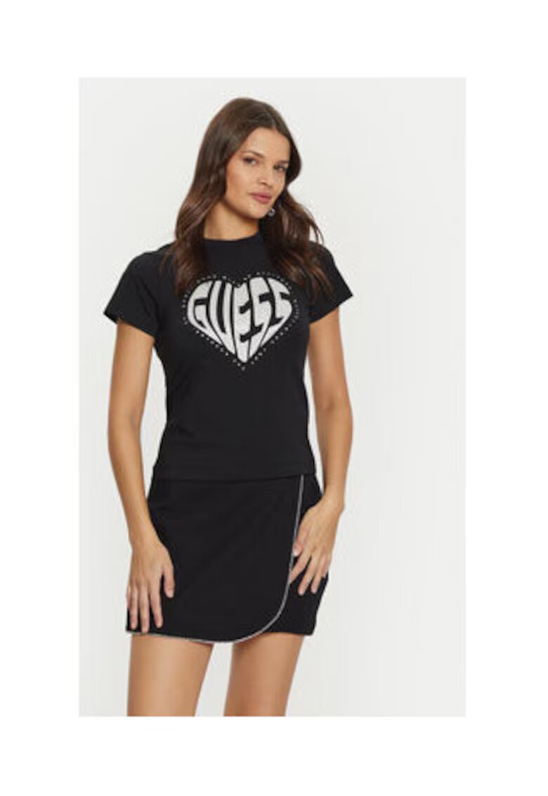 Guess Tricou din bumbac cu model text