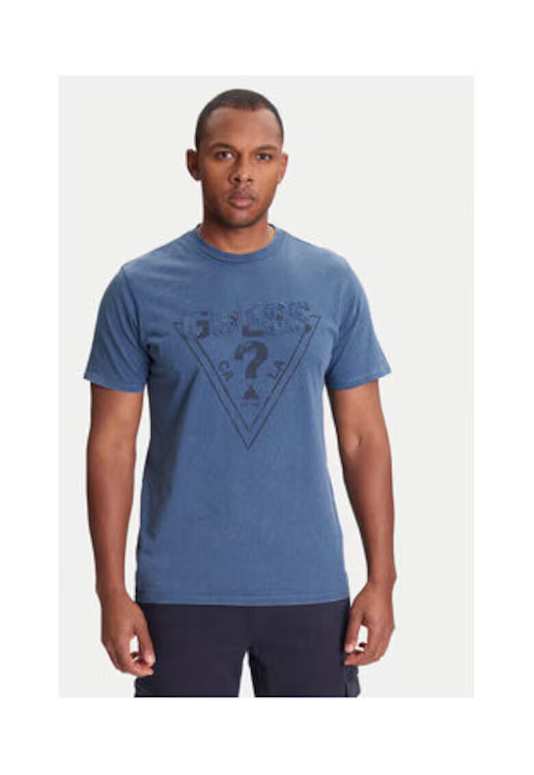 Guess Tricou din bumbac organic cu model logo in relief