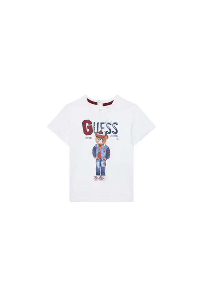 Guess Tricou din bumbac organic cu urs