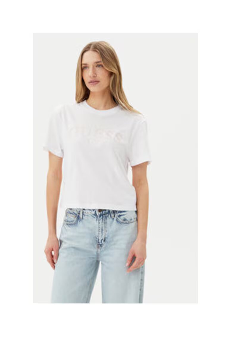 Guess Tricou eco cu logo - Alb