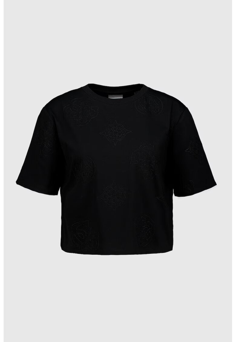Guess Tricou lejer cu broderie - pentru antrenament - Negru