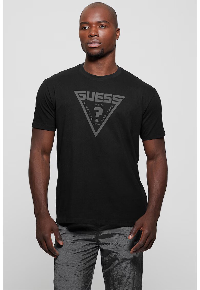 Guess Tricou relaxed fit cu logo - Negru