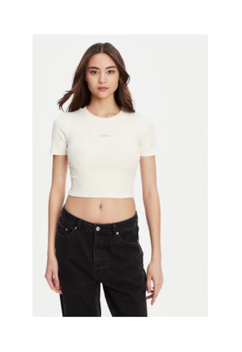 Guess Tricou scurt din amestec de viscoza