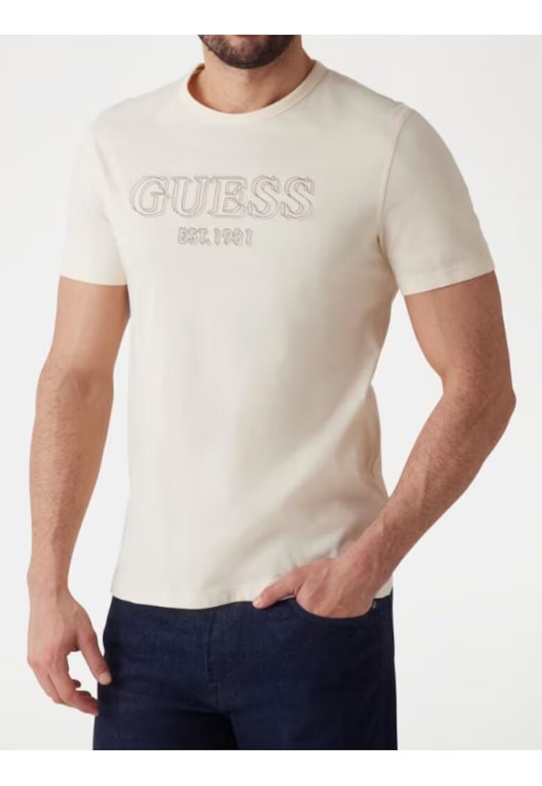 Guess Tricou slim fit cu logp -