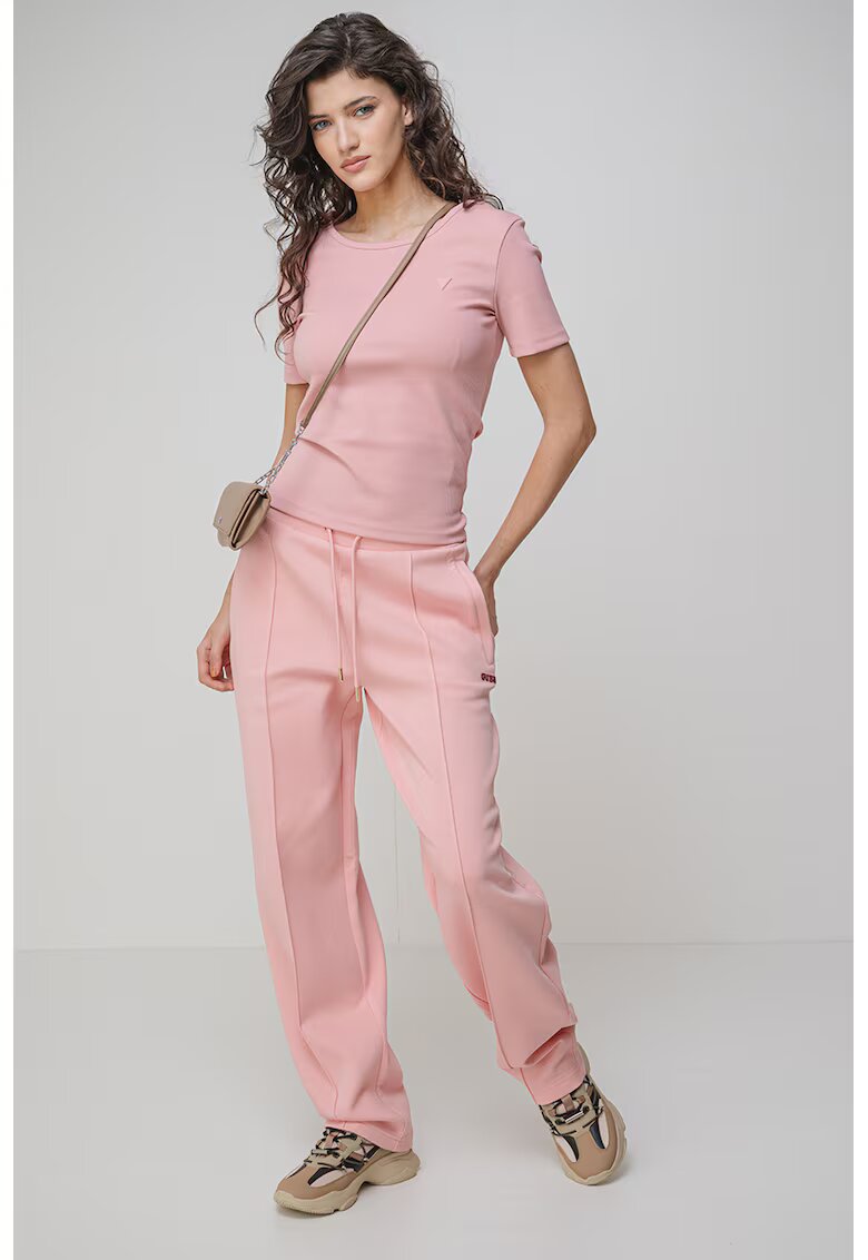 Guess Tricou slim fit - pentru fitness - Roz pastel