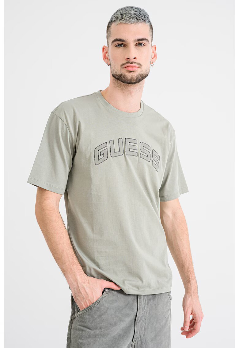 Guess Tricou supradimensionat de bumbac - Verde pal