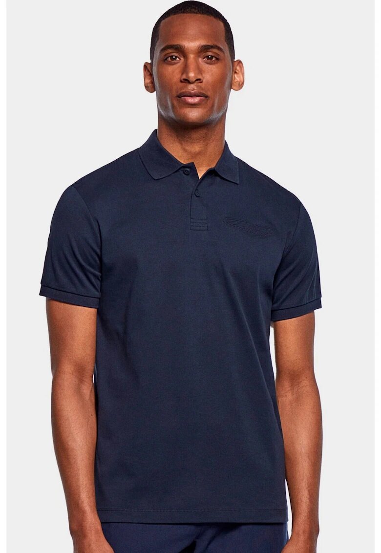 Hackett London Tricou polo Am Emboss Bk HM563185 Bleumarin - Bleumarin