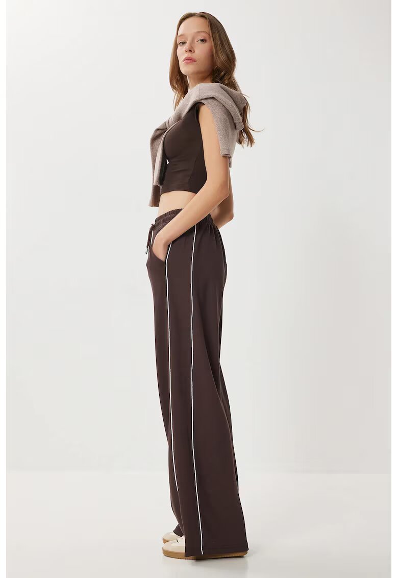 Happiness Istanbul Pantaloni dama - - Regular Fit - bumbac tricotat - maro